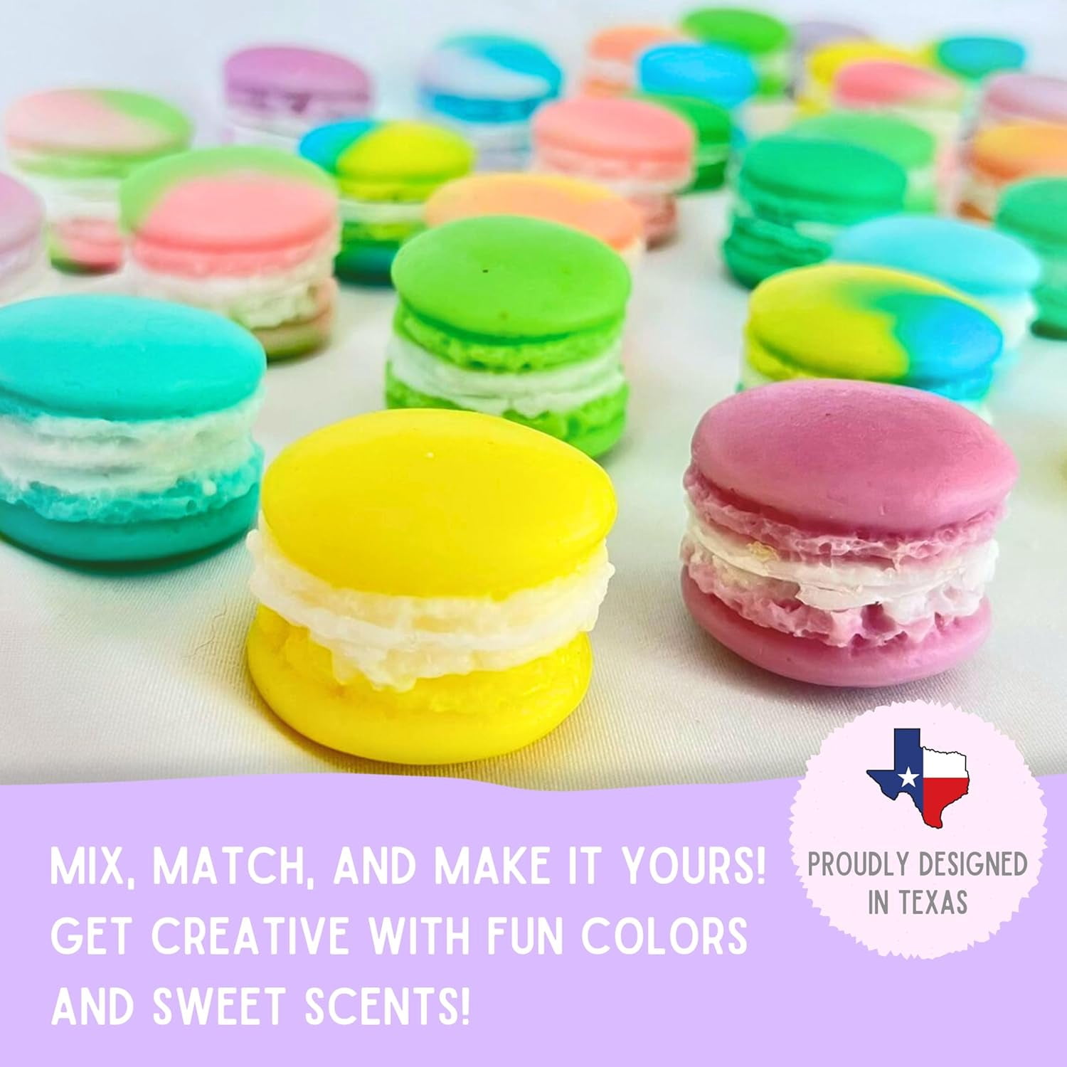 DIY Macaron Soap Making Craft Kit for Kids, Teens, and Adults - Fun, Easy, Creative - Large Soap - Perfect Birthday & Holiday Gift - Unique, Mess-Free, All-in-One Kit (Macaron)