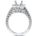 thumbnail image 2 of Pompeii 1/2ct Cushion Cut Halo Diamond Vintage Engagement Ring Setting (G/H,SI1-SI2), 2 of 3