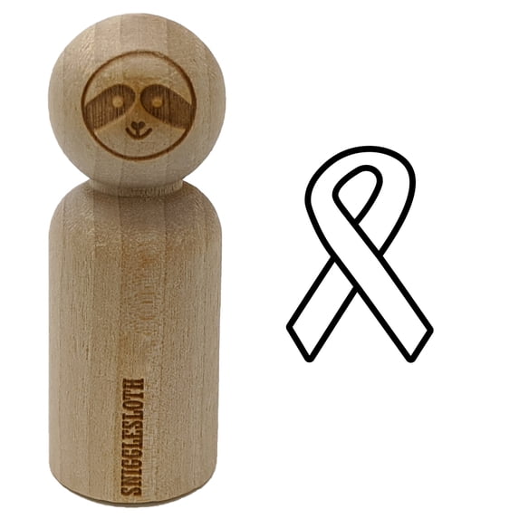 Awareness Ribbon Outline Rubber Stamp for Scrapbooking Crafting Stamping - Small 3/4 Inch