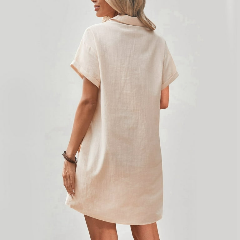 Women's Loose Polo Dresses Short Sleeve Turndown Collar Fashion Polo Dress  Leisure Ankle-Length Comfy Beach Sundress Suitable For Beach, Vacation,  Outdoor Sports - Walmart.com