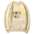 thumbnail image 3 of VISALY Hoodies Pullover Drawstring Sweatshirt Women's Solid Color School Season 2D Year Old Printed Casual Loose Round Neck Sweatshirt Oversized Sweatshirt Tunic Sweater Fall Sweatshirts Blue L, 3 of 4