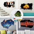 thumbnail image 2 of Pegatinas creativas de Halloween en 3D, pegatinas de pared de Halloween con ventana rota, luces de calabaza de Halloween, pegatinas de terror para el Festival de Halloween, 2 of 4