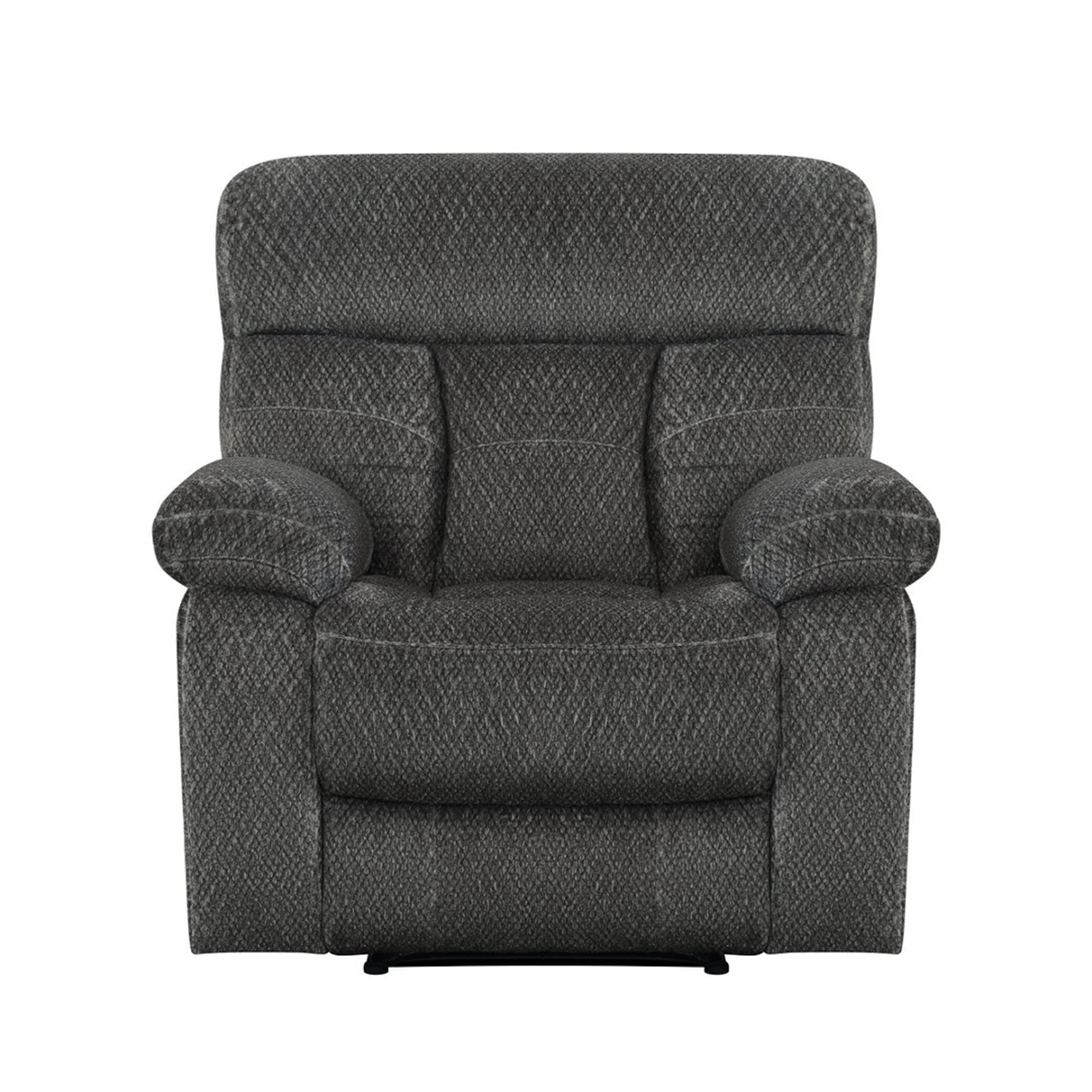 Aukfa 3-Piece Recliner Sofa Set - 41" Oversized Recliner Overstuffed Armchair for Living Room, Microfiber, Gray