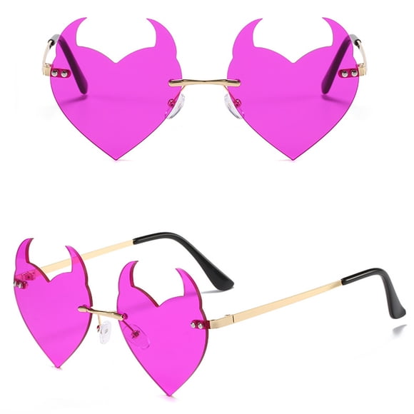 WIFKLSIIPG Heart Rimless Funny Party Cute Sunglasses 2022 Blank Sunglasses Name Brand Sunglasses