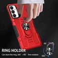 thumbnail image 6 of Dteck for Samsung Galaxy A25 5G (2023) Phone Case, Shockproof Built Magnetic Ring Kickstand Durable Military Grade Heavy Duty  Phone Case for Galaxy A25 Cover Case, Red, 6 of 10