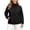 Black, variant on Plus Size Womens Stand Collar Zip Up Jacket Lightweight Windbreaker Coat Long Sleeve Casual Fall Winter Outdoor Hiking Outerwear Outfits XS-XXXL
