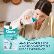 Vicks Sinex Saline Nasal Rinse + Packets, Nasal Decongestant for Sinus Relief, 30 Count