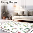 thumbnail image 2 of ODIKA 6'x9' Machine Washable Non-Slip Area Rug, Cheerful Whimsical Tree Forest with Cane Stripes Nordic Style High Traffic Rug with Pad, Green, 626586, 2 of 8
