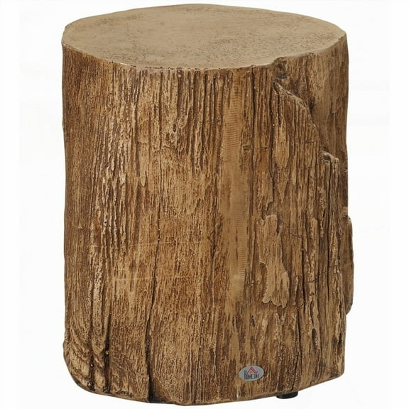 HOMCOM Tree Stump Stool, Natural Decorative Side Table, 198 lbs Stable|Indoors/Outdoors