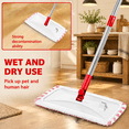Red Moap Large Flat Floor Mop, Red, 15.7