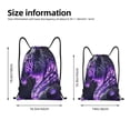 thumbnail image 2 of Xecao Purple Pattern White Tiger Pattern Sports Drawstring Backpack - String Swim Gym Bag with Wet Proof Pocket for Women&Men-Medium, 2 of 6