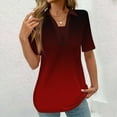 thumbnail image 2 of COM1950s Shorts pour Femmes, Blouses pour Femmes, Mode Blouses Imprimées Dégradées pour Femmes T-Shirt à Manches Courtes Col Rabattu, Blouses pour Femmes Mode, Blouses pour Femmes Mode, Hauts pour Femmes, 2 of 5