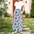 thumbnail image 2 of GERsome Girls Maxi Dress Short Sleeve Patchwork Floral Print Loose Casual Long Dress with Pockets for 4-14 Years Kids, 2 of 8