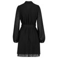 thumbnail image 5 of Sngxgn Women's Ruched Bodycon Dress Long Sleeve Front Drape Crew Neck Midi Dress(Black,S), 5 of 9