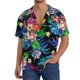 thumbnail image 1 of Fotbe Colorful Flowers Camisa Estampada de Manga Corta para Hombre, Casual de Verano, Estilo Playero, Sin Arrugas-Medium, 1 of 5