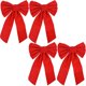 thumbnail image 1 of Good Old Values ​​Lazo navideño de terciopelo rojo, 9 pulgadas x 16 pulgadas, paquete de 4 lazos navideños, 1 of 5