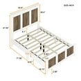 thumbnail image 3 of Full Size Wood Platform Bed Frame, Farmhouse Platform Bed with Wooden Strip Decoration Headboard and Footboard, Plywood Slats Support, No Box Spring Needed, White, 3 of 7