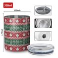 thumbnail image 4 of 12oz Coffee Tumblers Red and Green Christmas Snowman Pattern Stainless Steel Vacuum Insulated Travel Tumbler Coffee Cups Mug with Lid and Straw with Cleaning Brush for Cold & Hot Drinks, 4 of 5