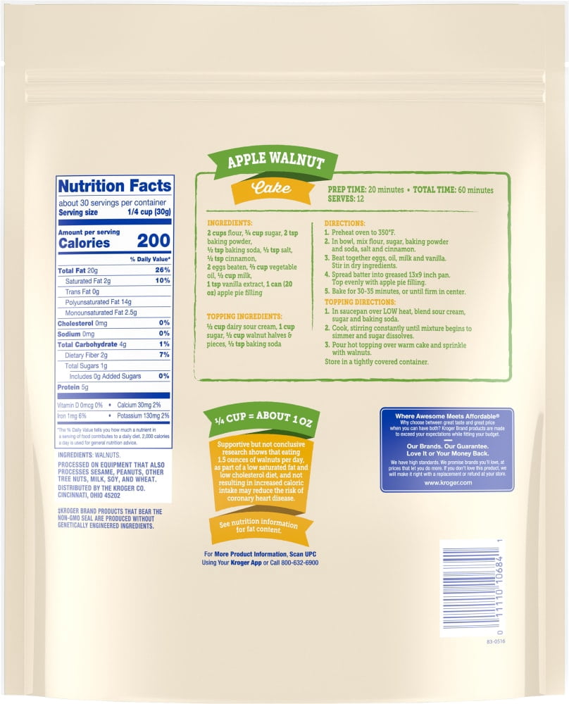 Kroger Walnut Halves & Pieces 32 oz - 3 Pack