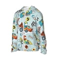 thumbnail image 2 of Rocae Cartoon Car Racing Print Breathable Sun Protection Hoodie Quick-Dry Lightweight Long Sleeve Hoodie Unisex Running Sports Shirt Medium, 2 of 9
