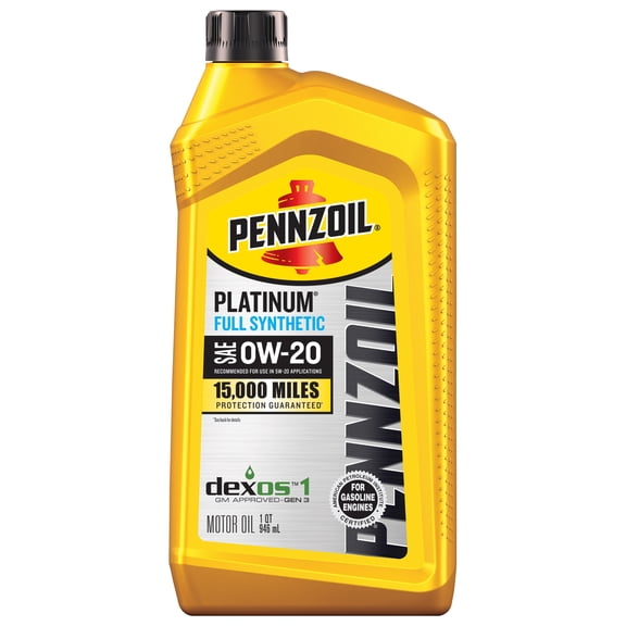 Pennzoil Platinum Full Synthetic 0W-20 Motor Oil, 1-Quart