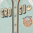 thumbnail image 3 of Star Wars The Mandalorian Grogu Mesh Baseball Jersey Athletic V-neck Raglan Button Down Shirt Toddler to Big Kid, 3 of 4