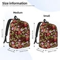 thumbnail image 2 of Disketp Leaf And Fruit print Canvas Backpack Lightweight Travel Daypack Student Rucksack Laptop Backpack-, 2 of 5