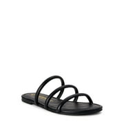 Melrose Ave Women's Faux Leather Three Strap Sandals
