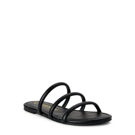 Melrose Ave Women&amp;#39;s Faux Leather Three Strap Sandals