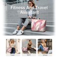 thumbnail image 5 of Tote Bag for Women - Pink and Gold Marble Texture Shoulder Bag - Large Utility Work Duffle Bag with Zipper Handbag for Travel, Work, Sprots, 5 of 5