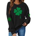 thumbnail image 2 of Clothing 2025 Yajing Oversized Sweatshirt for Women Crewneck Sweatshirts Women St. Pa Trick's Day Sh Amrock Casual Sweatshirt M Black, 2 of 5