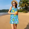 thumbnail image 3 of Balery Starfish Vestidos de verano para mujer con estampado: vestido holgado sin mangas, vestido playero informal y cómodo para días calurosos., 3 of 7