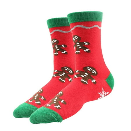 

Mubineo Adult Christmas Socks Cute Santa Reindeer Candy Cane Pattern Crew Socks Funny Holiday Socks