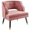 thumbnail image 2 of Traipse Button Tufted Open Back Performance Velvet Armchair, 2 of 7