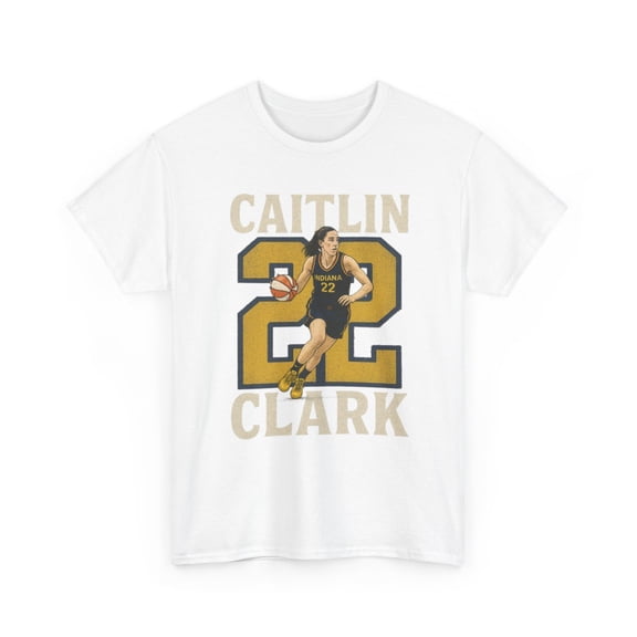 Caitlin Clark #22 Women basketball Unisex Heavy Cotton Tee-KWBCC22070-White-S