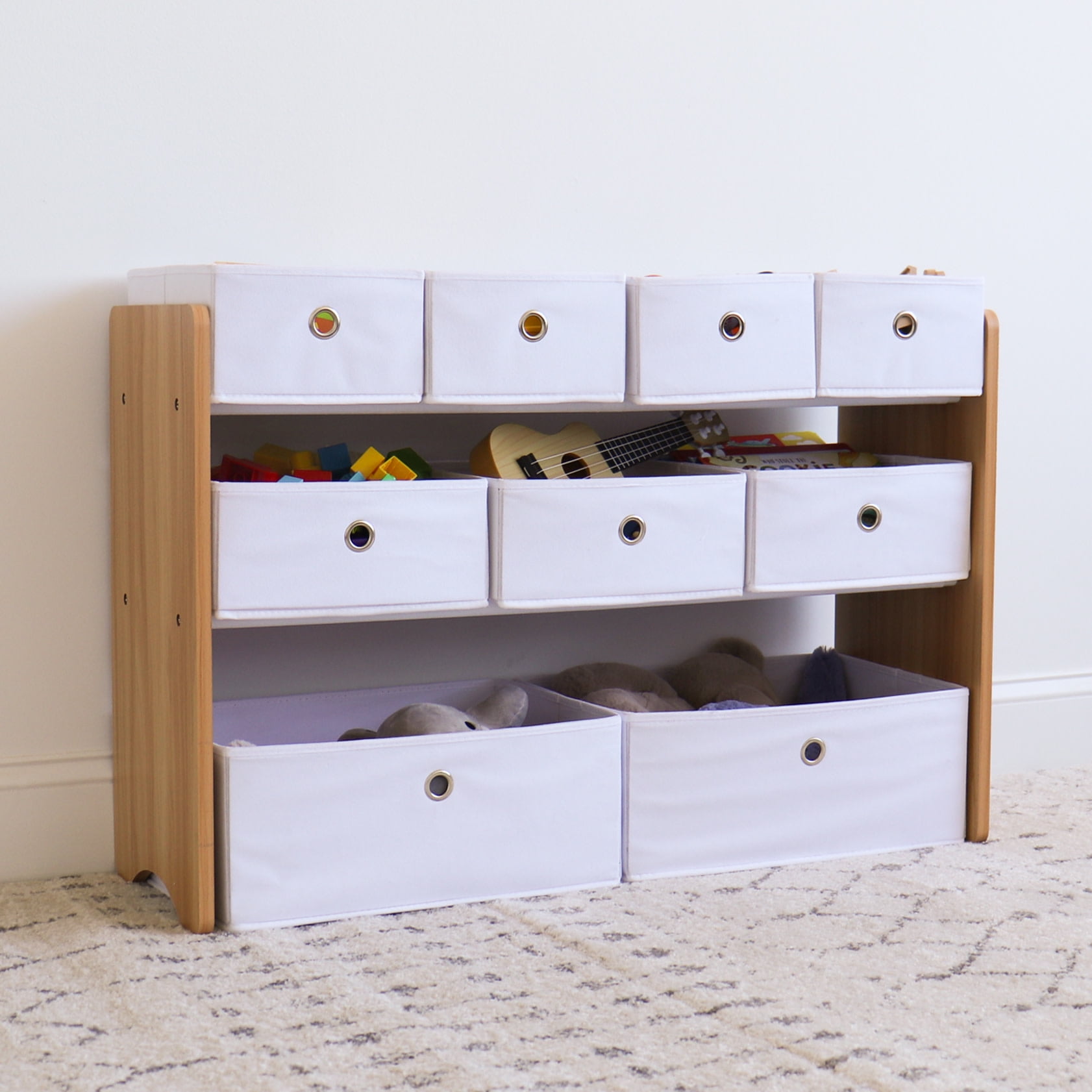 Humble Crew Kids Toy Storage Organizer with 9 Collapsible Fabric Storage Bins
