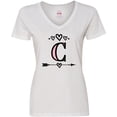 thumbnail image 3 of Inktastic Letter C Monogram Tribal Arrow Women's V-Neck T-Shirt, 3 of 5