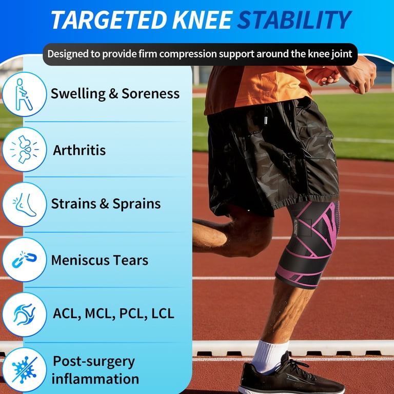 HLTHZONE Knee Brace, 4-Strap Adjustable Compression with Copper photo 4