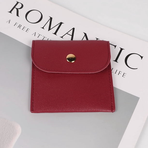 Bolsa de embalaje de joyería de felpa de doble cara Bolsa de hebilla a presión con solapa de color macarrón Bolsa de almacenamiento de joyería