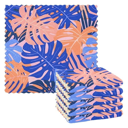 

Colorful Palm Leaves Dish Cloths Quick Drying Dish Towels Reusable Cleaning Cloths Set of 6 for Kitchen Countertop Car 11 x 11