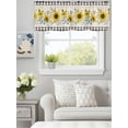 thumbnail image 2 of Farm Sunflower Black Check Retro Linen Valances for Windows,Kitchen Valance Rod Pocket Short Curtain,Watercolor Yellow Flower Valance Curtain Window Valances for Bedroom Living Room 42x12in, 2 of 9