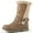 Khaki Star, variant on HARVEST LAND Toddler Girls Boots Mid-Calf Fall Winter Booties for Little Girls With Buckle Pink/Black/Khaki