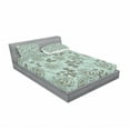 thumbnail image 3 of Floral Bedding Set with Sheet & Covers, Romantic Season Inspirations with Roses Birds on Tree Branches Summer Design, Printed Bedroom Decor 2 Shams, 4 Sizes, Seafoam Sage Green, by Ambesonne, 3 of 3