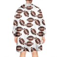 thumbnail image 2 of Brown Footballs Repeat Pattern Wearable Oversized Blanket,Wearable Blanket Hoodie for Adults,Cozy Hooded Blankets with Super Pockets,Super Warm Fuzzy Pullover for Women & Men, 2 of 6