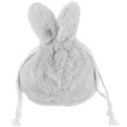 thumbnail image 4 of UPKOCH Plush Drawstring Makeup Bag for Storage Use Light Grey Small Cosmetic Pouch 4.3 x 3.1 x 7.9 inches, 4 of 8