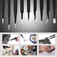thumbnail image 1 of Tweezers Assortment Set, Metal Tweezers Kit 9PCS Wear Resistance Various Tip Shape Black Coating  for Handicraft Making, 1 of 7