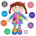 thumbnail image 2 of June Garden 15.5 Dressy Friends Belle - Educational Stuffed Plush Doll for Kids and Toddlers 2 Years and Up - Montessori Buckle Soft Toy, 2 of 5