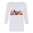 thumbnail image 5 of Jsaierl Womens Valentine's Day Shirts Plus Size Love Heart Graphic Tees Casual 3/4 Sleeve Blouse Round Neck Holiday T-shirt Tops Spring Clothes for Women, 5 of 5
