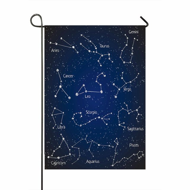 ABPHQTO Set Constelaciones del zodiaco Estrellas del espacio Hogar Jardín al aire libre Bandera Casa Banner 70x100 cm
