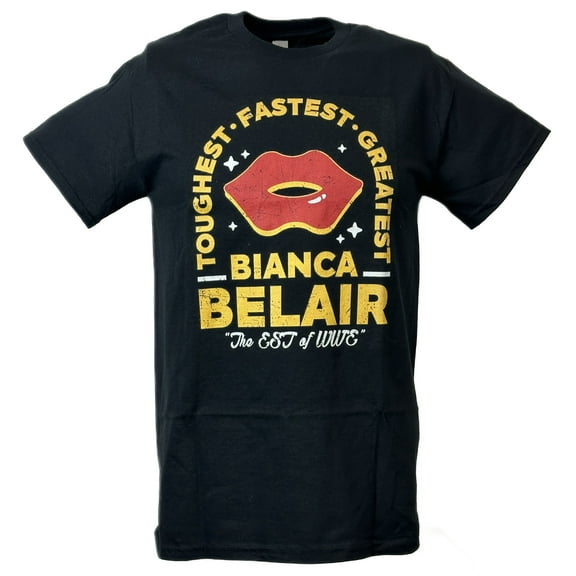 Bianca Belair Red Lips EST Black T-shirt
